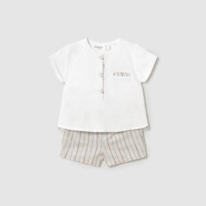 Conjunto pantalon corto y camisa de lino