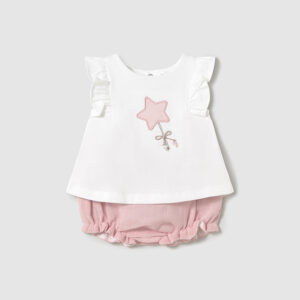 Conjunto braguita con camiseta rosa baby