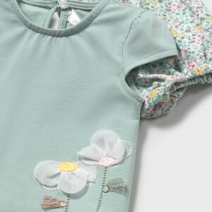 Conjunto short estampado con flores jade