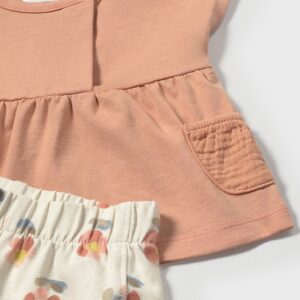 Conjunto short estampado peach recien nacida