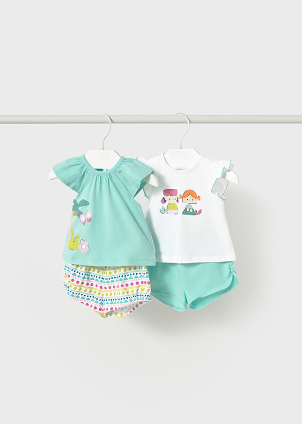 Conjunto short estampado sirena recien nacida - Imagen 2