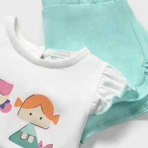 Conjunto short verde agua sirena recien nacida
