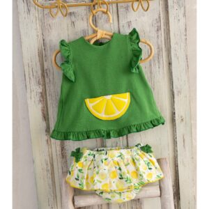 Conjunto verde limones bebé niña sinimalo bandaranaike