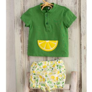 Conjunto verde limones bebé niño sinimalo bandaranaike