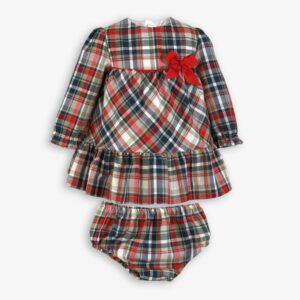 Jesusito cuadros rojo con corte alto lazada