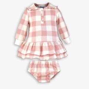 Jesusito con volante cuadro grande rosa