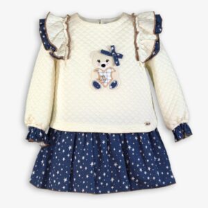 Vestido infantil osito estampado de estrellitas