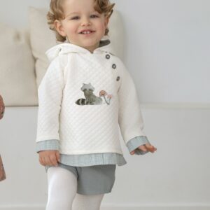 Conjunto sudadera con pantalon corto verde agua