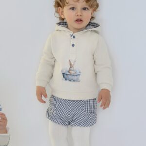 Conjunto pantalon corto con sudadera marino