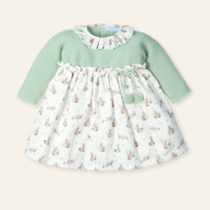 Vestido combinado punto y tela ambrosia