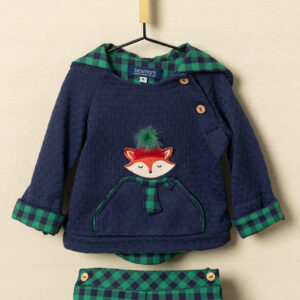 Conjunto de dos piezas niño cuadros verde