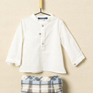 Conjunto de dos piezas niño cuadros azul