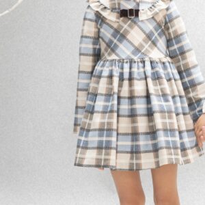 Vestido vuelo niña cuadros azules