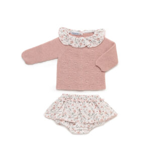 Conjunto dos piezas niña rosa empolvado
