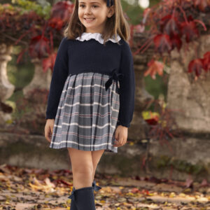 Vestido punto-cuadros marino