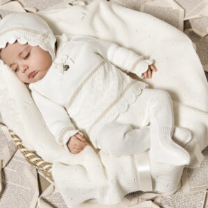 Conjunto polaina tres piezas crema