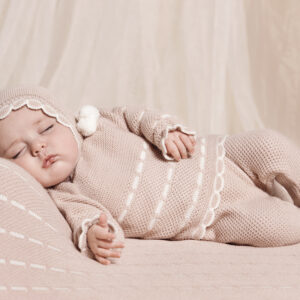 Conjunto polaina tres piezas rosa palo