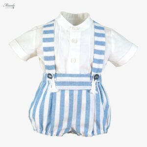 Conjunto peto de rayas con blusa