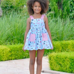 Vestido vuelo estampado flamencos