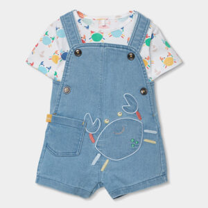 Conjunto de peto vaquero con camiseta