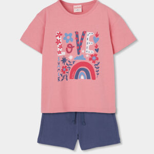 Conjunto de pantalón corto estampado niña